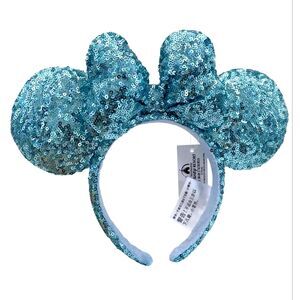 Disney Parks Blue Sequin Mickey Mouse Ears Headband
